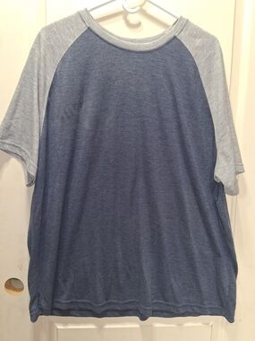 George Blue Body Raglan Tee with Light Gray Sleeves